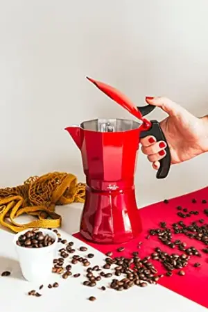 Jata HCAF2012 12 Copos Vermelho Alumínio Cafeteira Italiana