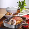 Le Creuset Assadeira de inox 35cm Prata