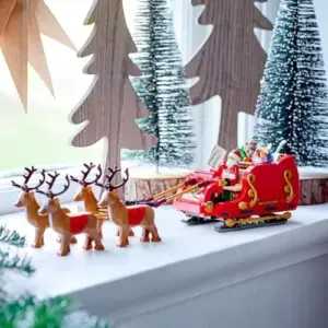 LEGO Tróle do Papai Noel 40499 Natal vermelho e dourado para crianças a partir de 9 anos