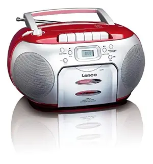 Lenco SCD-42 Reprodutor de CD, cassette e rádio Vermelho
