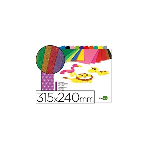 LiderPapel Bloco de Papel Feltro 240x315mm Cores Sortidas Pack 10