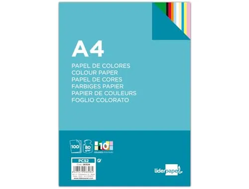 LiderPapel Papel colorido 80g A4 100 folhas