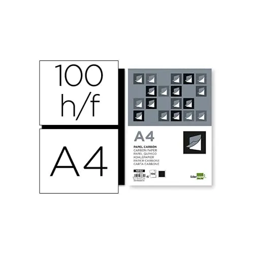 LiderPapel Papel de Carbono Filme Preto DIN A4 100 Folhas