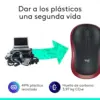 Logitech M185 Mouse Wireless Ambidestro Preto Vermelho