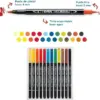 Lyra Canetas de Feltro e Pintura Blister 36 Cores Vibrantes Ponta Dupla
