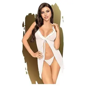 Penthouse Camisa de Noite e Tanga After Sunset Branca P/M Tanga com Laço