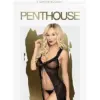 Penthouse Noite Tanga Preta S/M Volantes Ondulados