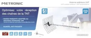 Metronic Antena Exterior UHF 12 Elementos 470-790 MHz Conectada F