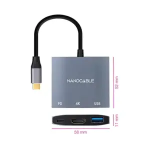 Nanocable Nanocable USB-C para HDMI 15cm Macho-Fêmea