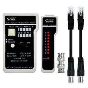 Nanocable Testador Profissional de Cabos de Rede RJ45, RJ11, RJ12 e Coaxial
