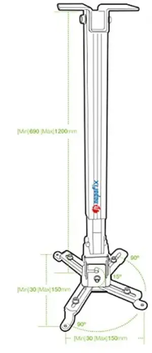 Napofix Suporte Extensível para Projetor Orientável 360 Grey