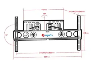 Napofix Suporte para LCD Giratório 42-90″ Preto