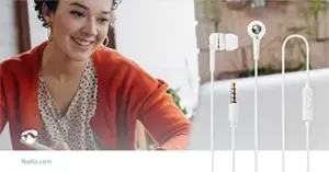 Nedis HPWD2020 Auriculares In-Ear Microfone Branco