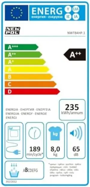 New Pol NWT84HP 8kg Classe A++