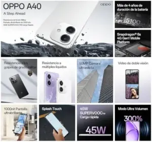 OPPO A40 128GB 4G Preto