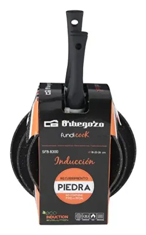 Orbegozo Frigideiras Alumínio Forjado 18+22+26cm
