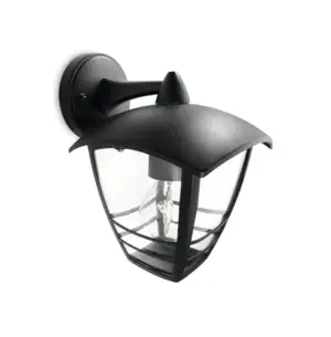 Philips Candeeiro de Parede Alumínio Preto Iluminação Externa