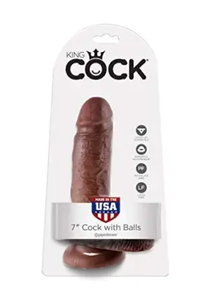 Pipedream King Cock Realístico 7″ Marrom