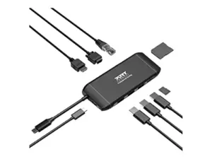 Port Designs Docking Station USB-C Dual Screen Travel PD100W