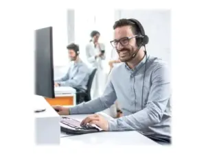 Port Designs Port Confort Office Stereo USB 4 Control auscultador com microfone preto 4 cm