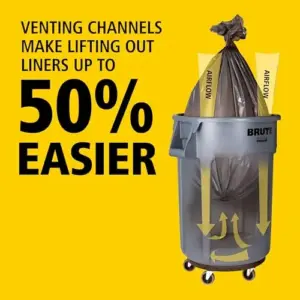 Rubbermaid Contentor de lixo 167L plástico amarelo