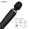 Satisfyer Wand-er Massajador Sem Fio Silicone Preto
