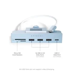 Satechi Hub USB-C Clamp iMac 24″ 2021 USB-C, USB-A e Leitura Micro/SD