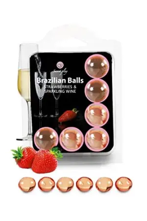 Secret Play Bolas Vibratórias com Aroma Morangos e Espumante 6 Peças