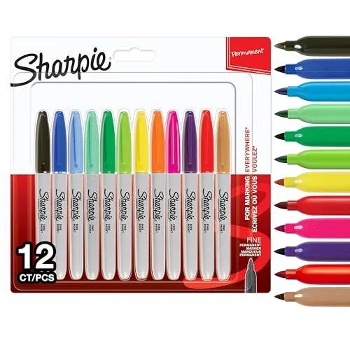 Sharpie Pack de 12 Marcadores Permanentes Fine Multicolor