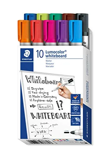 Staedtler Marcador Lumocolor Vermelho, Laranja, Roxo, Azul, Verde, Castanho, Preto, Verde Claro, Azul Claro, Rosa Pack 10
