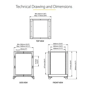Startech.com Suporte Estrutura Aberta 15U para Servidores 19″ Preto