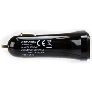 Startech.com USB2PCARBKS 24W Carregador com 2 Portas Branco
