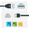 Startech usb a Macho usb C Macho 1m Preto