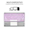 Subblim Smart Backlit Bluetooth Teclado com Touchpad Prateado Branco
