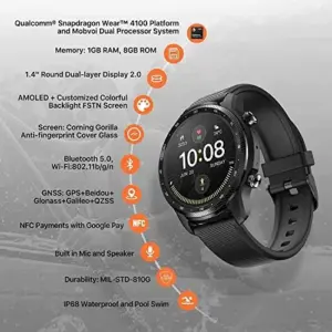 Ticwatch Pro 3 Ultra GPS Longa Duração Preto