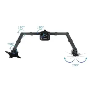TooQ Suporte de Mesa Duplo para Monitor 17-27″ Preto