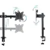 TooQ Suporte de Mesa Duplo para Monitor 17-27″ Preto