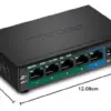 Trendnet Switch Gigabit PoE 5 Portas Preto