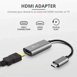 Trust Adaptador Gráfico USB-C para HDMI Ultra HD 4K com Áudio Multicanal