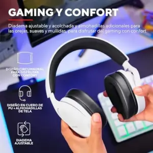 Trust Fayzo Headset Auscultadores com Microfone e Controle, Branco