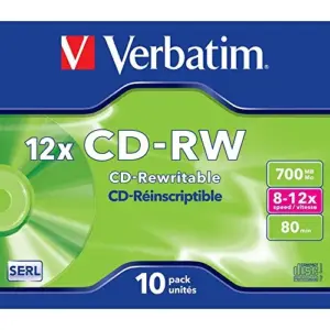 Verbatim CD-RW 700MB 12x Pack 10 unidades