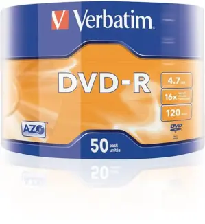 Verbatim DVD-R 4,7 GB 16x Pacote com 50 unidades
