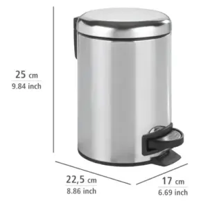 Wenko Balde de Pedal Aço Inoxidável 3l