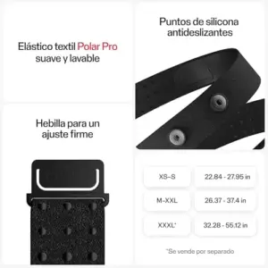 PolarPro H10 Fita de Pulso Preto M/XXL