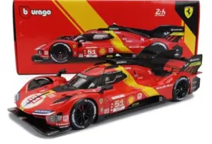 Bburago Ferrari Racing 499P Le Mans Hypercar 1/18 vermelho 2023