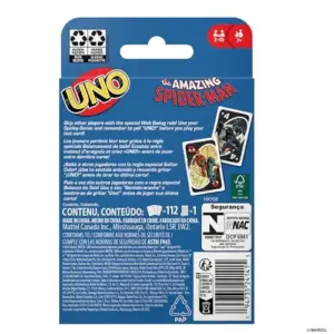 Mattel Cartas Uno The Amazing Spider-Man N/A 2 a 10 jogos de cartas