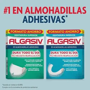 Algasiv Almofadas Adesivas para Dentadura Inferior Duradouras, Fáceis de Usar, Proteção Confortável