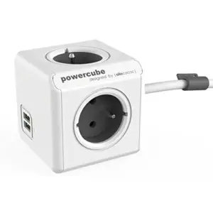 Allocacoc Powercube Extended USB 1,5m Tomada multipla com 4 tomadas e 2 USB
