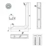 AMIG Suporte para Estante Poleia 350x200mm Alumínio Branco