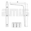 Amig Suporte para Estantes Angulo 250x200mm Aço Cinzento
